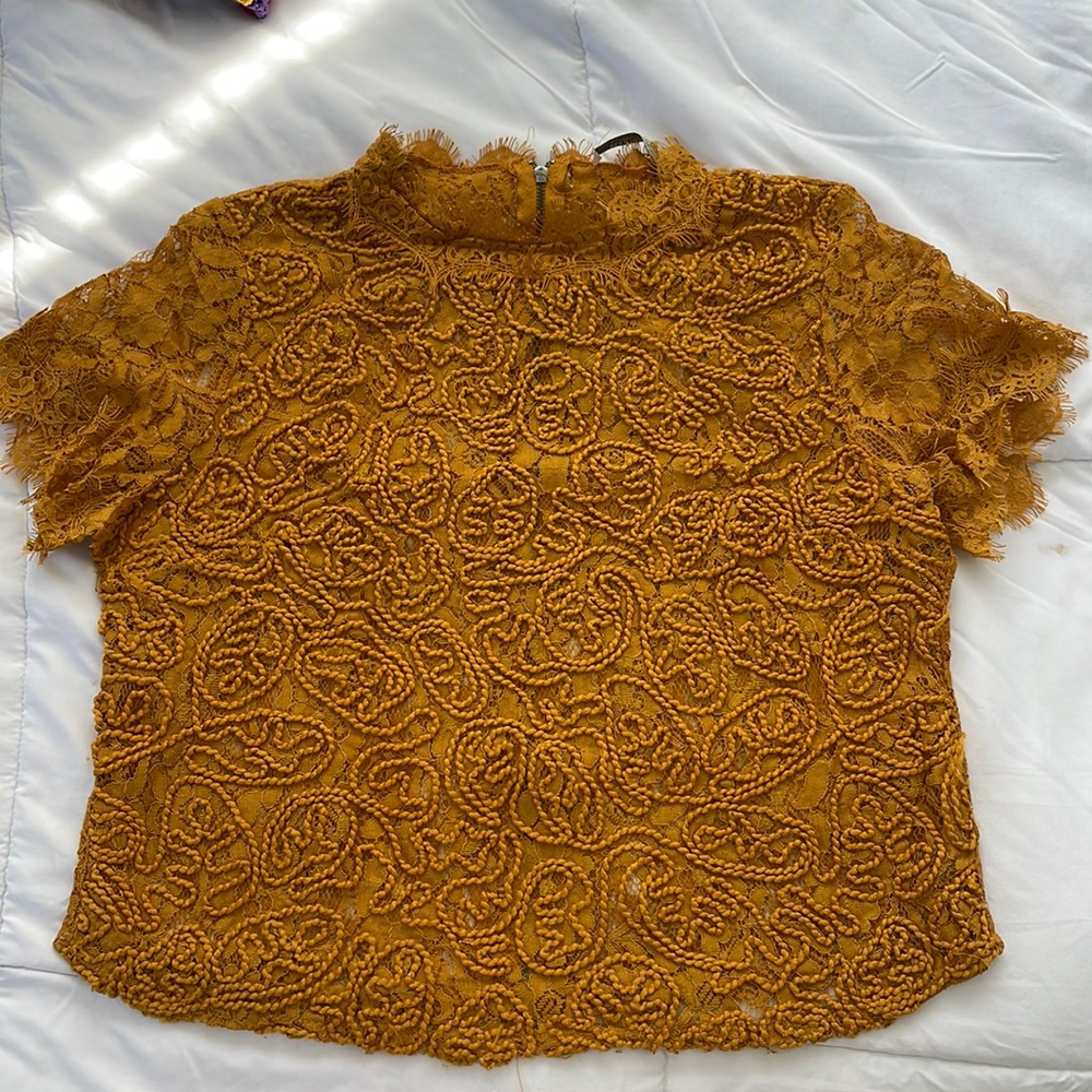 Zara mustard color top